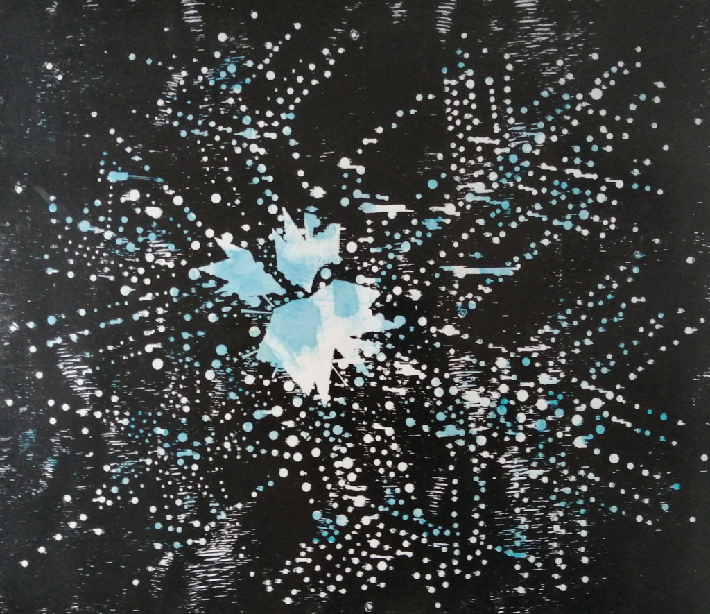 15-2. Снежинка. 2020. Цветная обрезная ксилография. 60×70.jpg