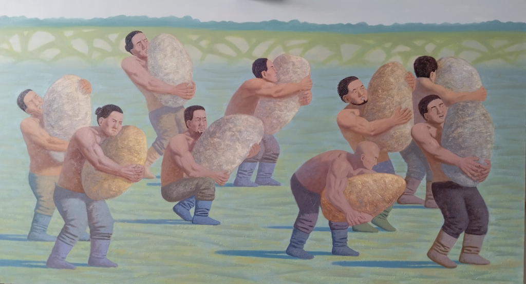 Игры предков. 2025. Холст, масло. 109×200.jpg