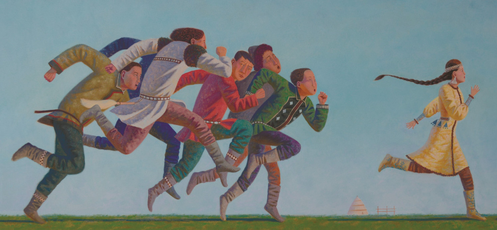 Бег невесты. 2021. Холст, масло. 205×102.jpg