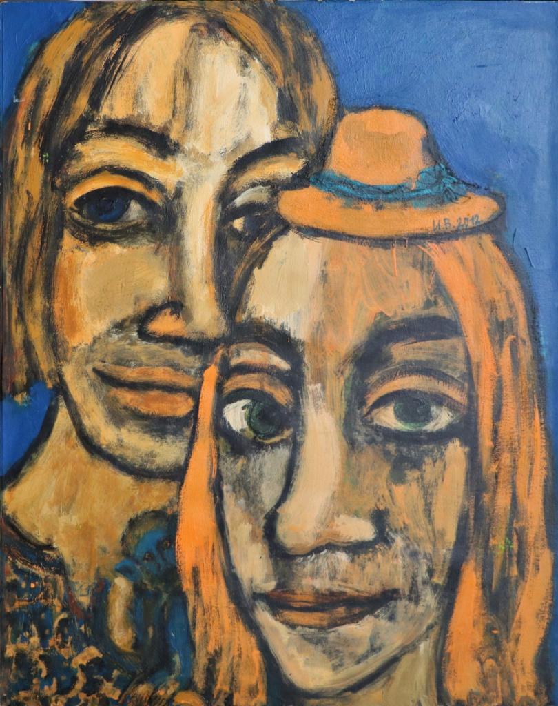 6. Оранжевая шляпка. 2012. Флизелин, акрил, лак. 105,5×84.jpg