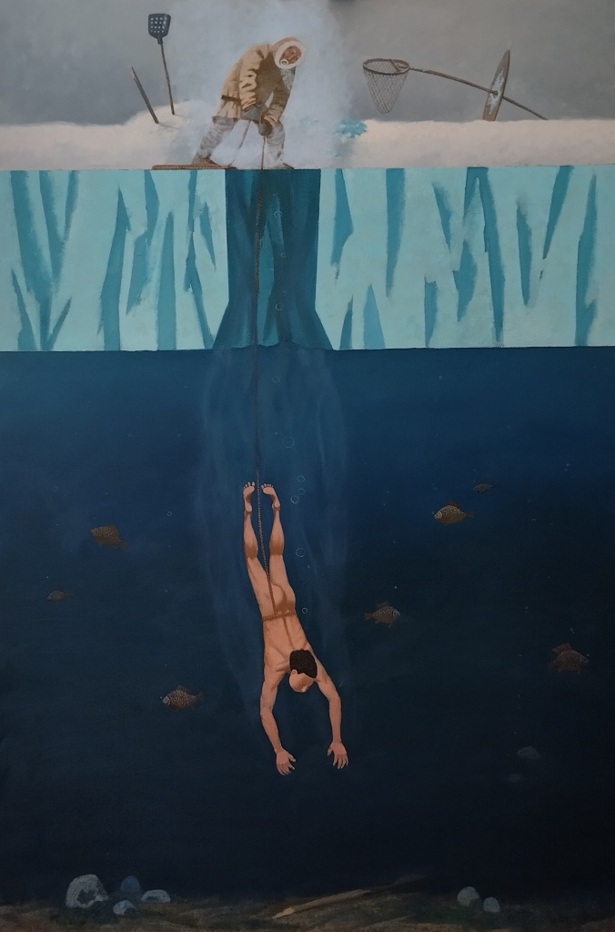 В прорубь за орудием улова. 2022. Холст, масло. 208×141.jpg