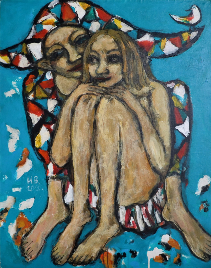 5. Птичка. 2012. Флизелин, акрил, лак. 105×83.jpg