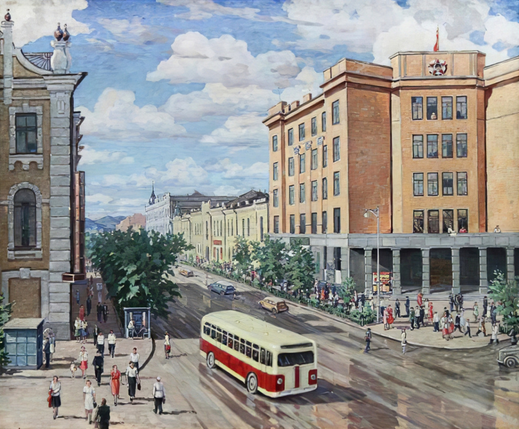 14-1. Новый Красноярск (Проспект им. Сталина). До 1961. Х.,м. 135×160. КрКм.jpg