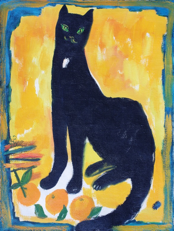 14. Мандариновая кошка. 2008. Холст, масло. Местонахождение неизвестно.jpg