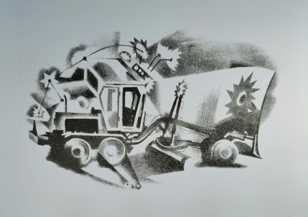 9-2. Трансформация автогрейдера II. 2023. Литография. 20×32.jpg