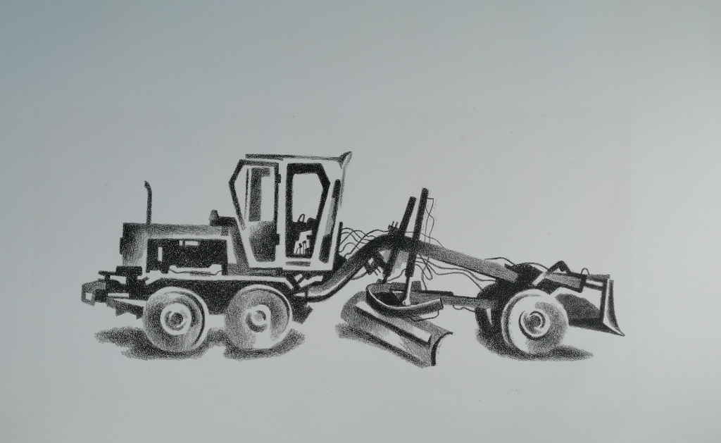 9-1. Трансформация автогрейдера I. 2023. Литография. 20×32.jpg